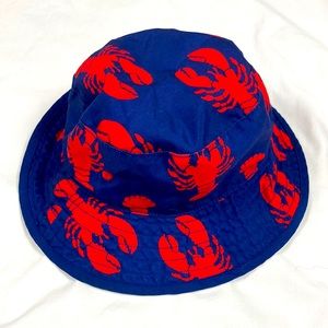 Gymboree boys, reversible, navy blue and lobster beach, bucket hat